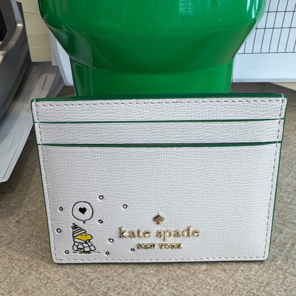Kate Spade Cream and Green Card Holder